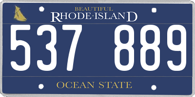 RI license plate 537889