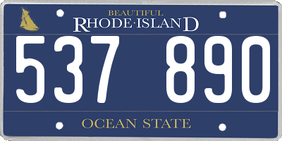 RI license plate 537890