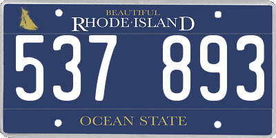 RI license plate 537893