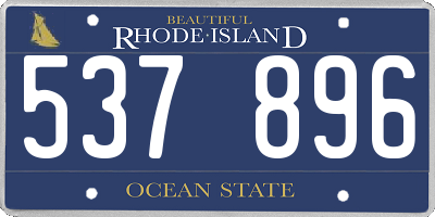 RI license plate 537896