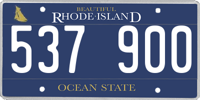 RI license plate 537900