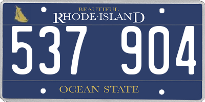 RI license plate 537904