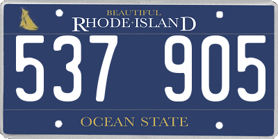 RI license plate 537905