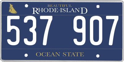 RI license plate 537907