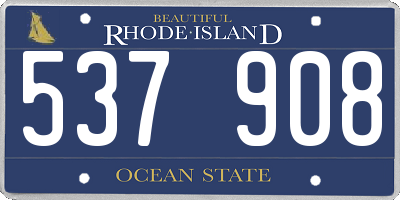 RI license plate 537908