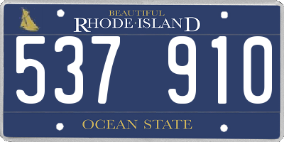 RI license plate 537910