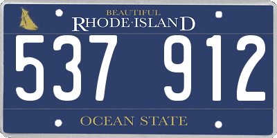RI license plate 537912
