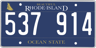 RI license plate 537914
