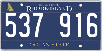 RI license plate 537916