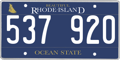 RI license plate 537920