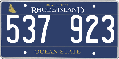 RI license plate 537923