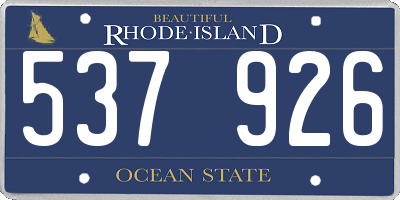 RI license plate 537926