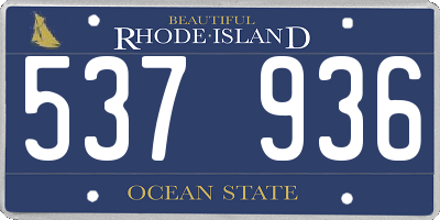 RI license plate 537936