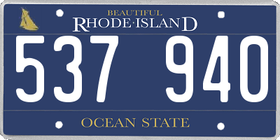 RI license plate 537940