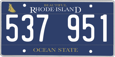 RI license plate 537951