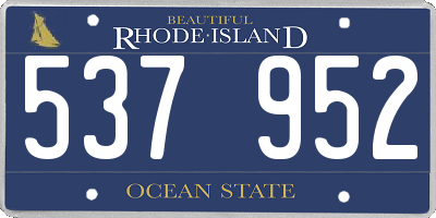 RI license plate 537952