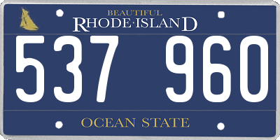 RI license plate 537960