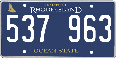 RI license plate 537963