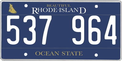 RI license plate 537964
