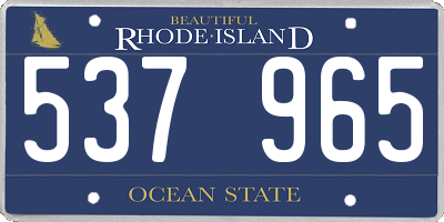 RI license plate 537965