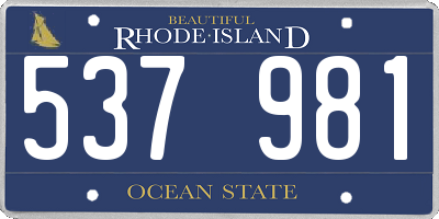 RI license plate 537981