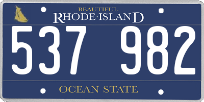 RI license plate 537982
