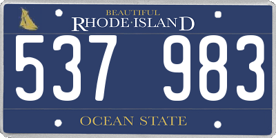 RI license plate 537983