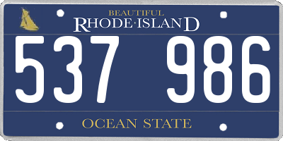 RI license plate 537986