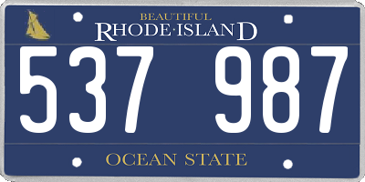 RI license plate 537987