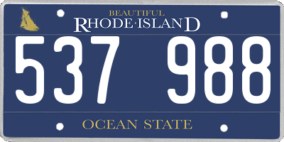 RI license plate 537988