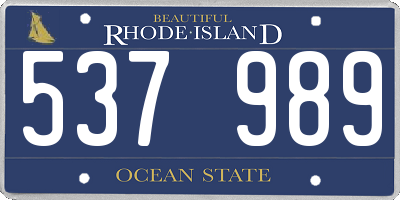 RI license plate 537989