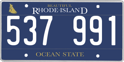 RI license plate 537991