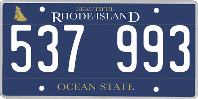 RI license plate 537993