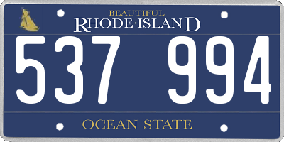 RI license plate 537994
