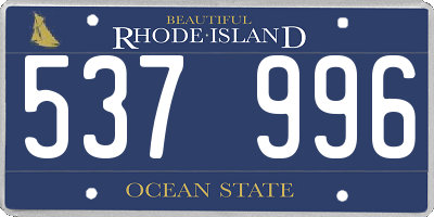 RI license plate 537996