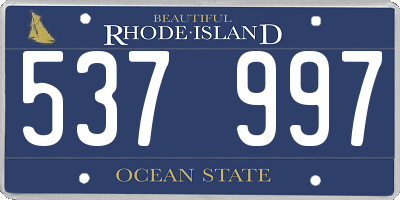 RI license plate 537997