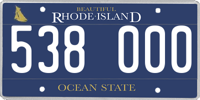 RI license plate 538000