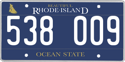 RI license plate 538009