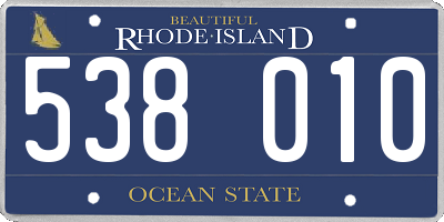 RI license plate 538010