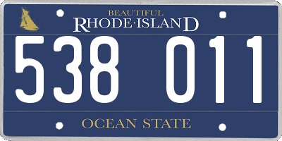 RI license plate 538011