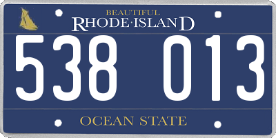 RI license plate 538013