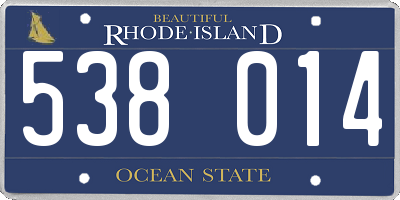 RI license plate 538014