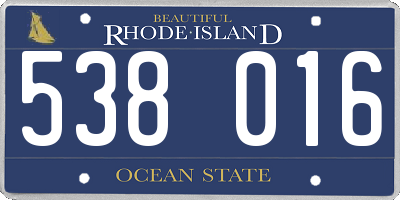 RI license plate 538016