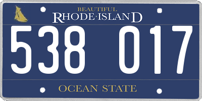 RI license plate 538017
