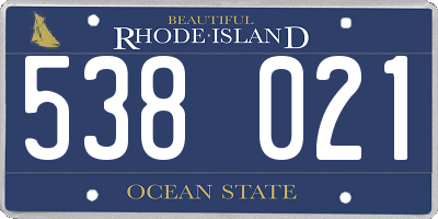 RI license plate 538021