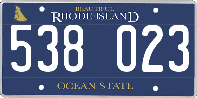 RI license plate 538023