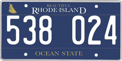 RI license plate 538024