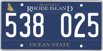 RI license plate 538025