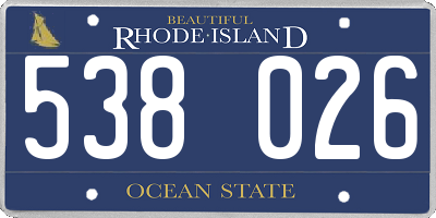 RI license plate 538026