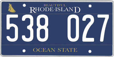RI license plate 538027